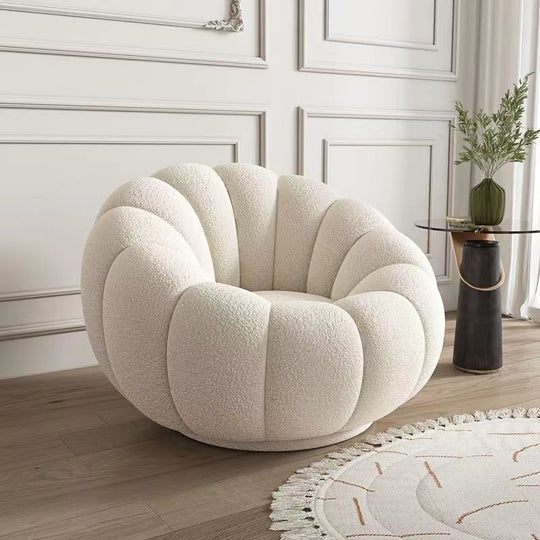 Nordic Pumpkin Bean Bag Sofa – Cream Style Single Seat | Living Room, Bedroom & Balcony