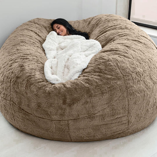 Bean Bag Sofa – Linen Fabric Single Seat | Natural Look for UAE Homes