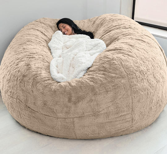 Bean Bag Sofa – Linen Fabric Single Seat | Natural Look for UAE Homes