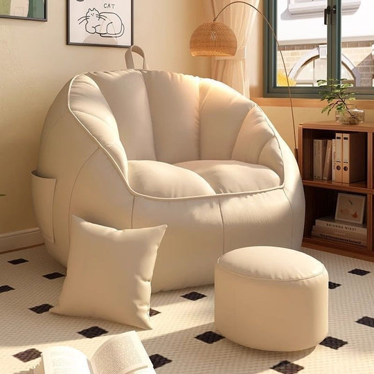 Pumpkin Bean Bag Sofa – Cat Scratch Resistant Single Seat for Bedroom & Living Room | Multiple Colors