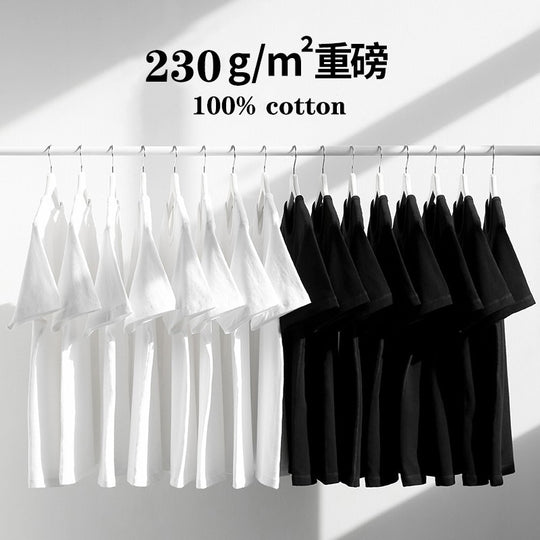Unisex Cotton T-Shirt – Solid Color, Round Neck, Loose Fit | Men & Women