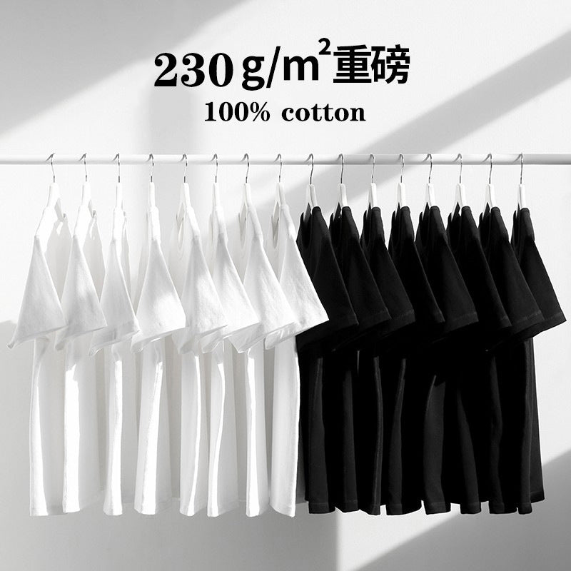 Unisex Cotton T-Shirt – Solid Color, Round Neck, Loose Fit | Men & Women