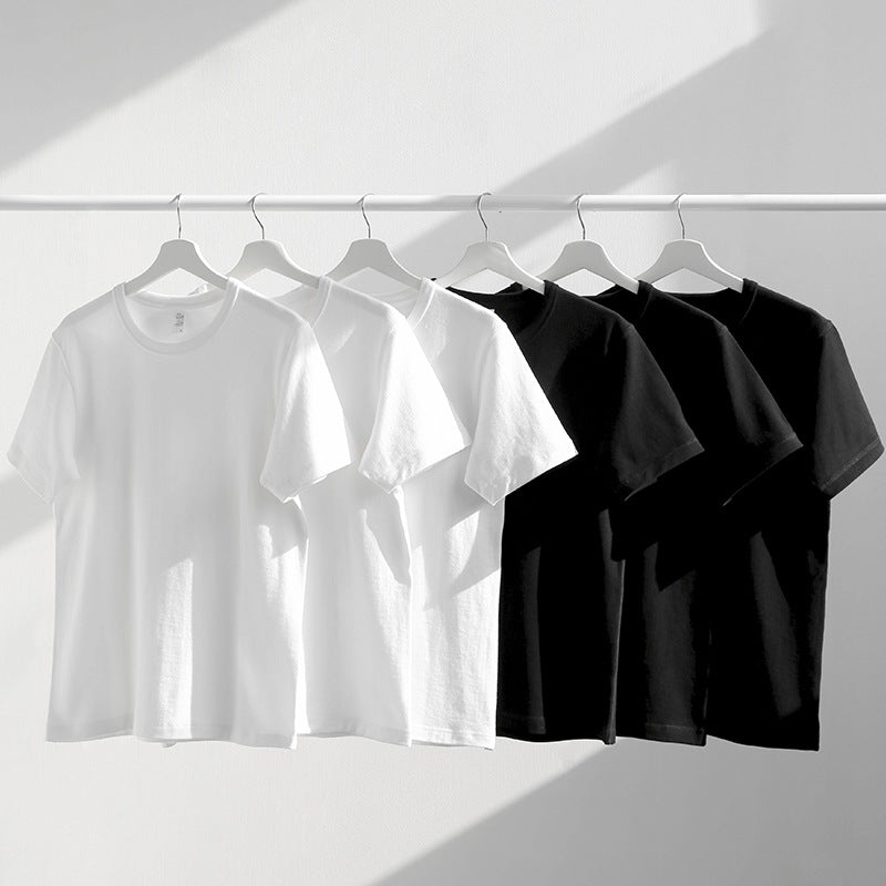 Unisex Cotton T-Shirt – Solid Color, Round Neck, Loose Fit | Men & Women