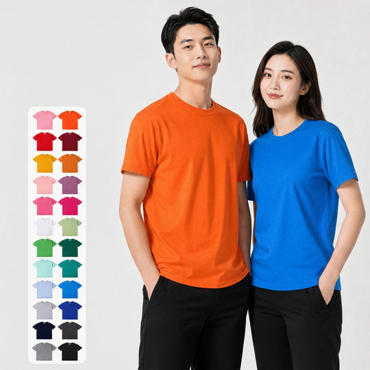Custom Logo Cotton T-Shirt – Printed Corporate & Group Uniform | Round Neck