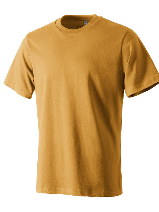Men's Basic Breathable Cotton T-Shirt – Solid Color Round Neck Loose Fit
