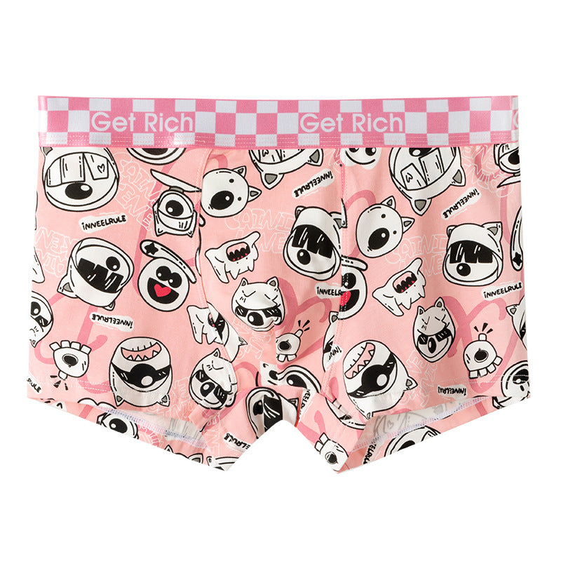 Men’s Pure Cotton Boxer Briefs – Breathable, Antibacterial, Trendy Prints | Sizes L–XXXL