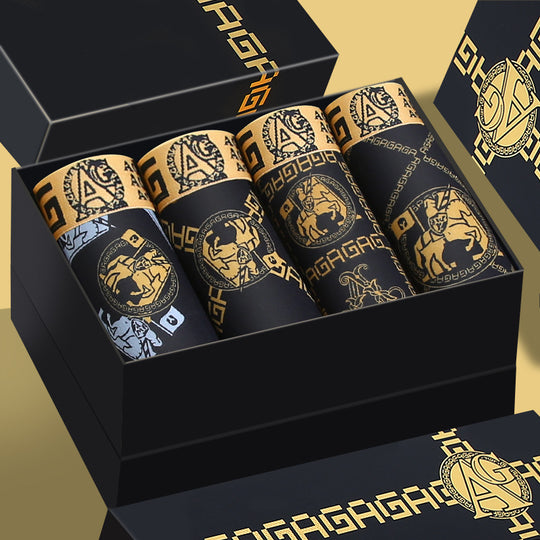 5 صناديق هدايا من ملابس داخلية رجالية عصرية، أنماط مطبوعة راقية وعصرية، شورتات بوكسر مسامية مضادة للبكتيريا، بوكسر بريفز