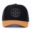 Suede Color-Block Trucker Cap – Breathable Mesh Sports Cap with Logo | Men & Women