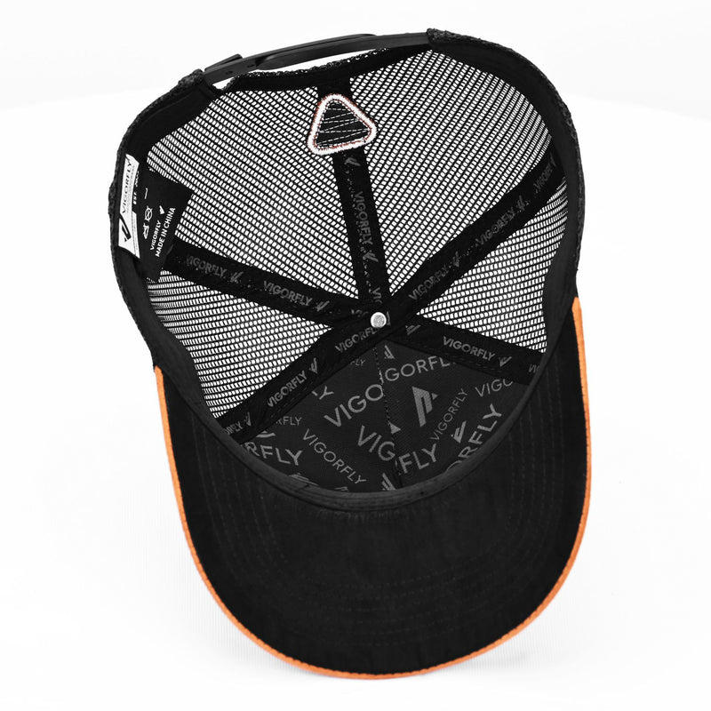 Suede Color-Block Trucker Cap – Breathable Mesh Sports Cap with Logo | Men & Women