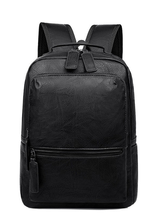 Men's PU Leather Travel Backpack – Outdoor Large Capacity Commuter Bag