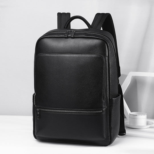 Men's First-Layer Cowhide Travel Backpack – Simple Fashion Business Computer Bag