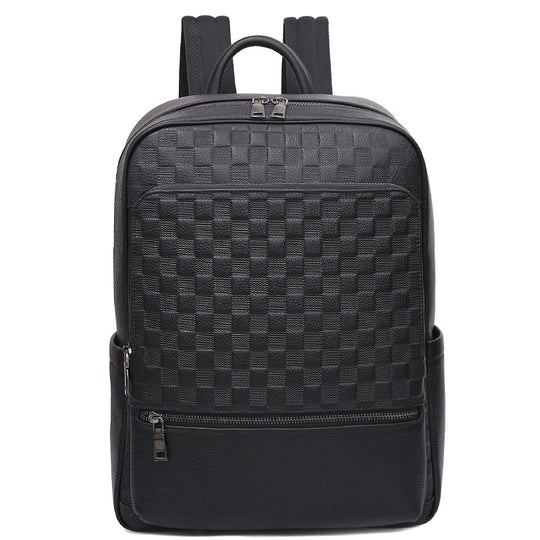 Men's PU Leather Business Backpack – Large Capacity Travel Laptop Bag UAE