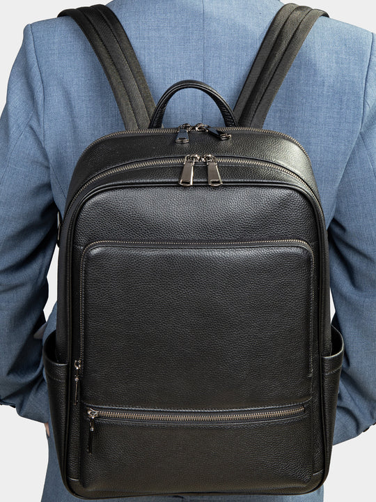 Men's Top-Layer Cowhide Casual Backpack – Business & Travel Large Capacity