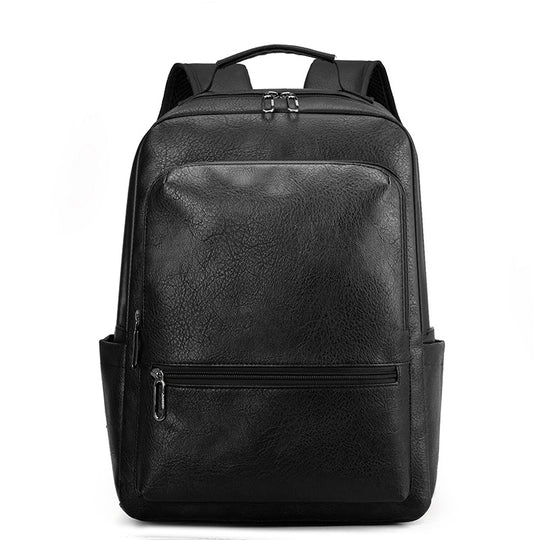 Men's Genuine Leather Backpack – Large Capacity Cowhide Business Travel Bag