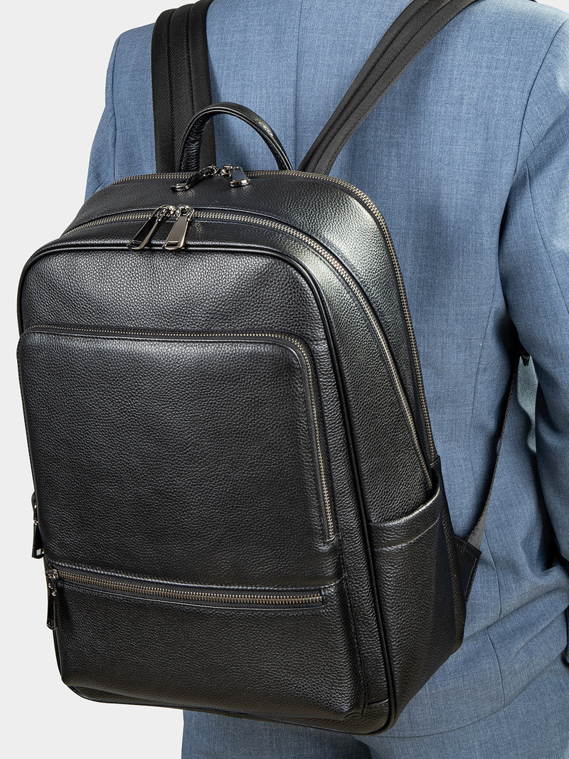 Men’s Genuine Leather Travel Backpack – Business & Casual Large Capacity Bag | Fits 15" Laptop