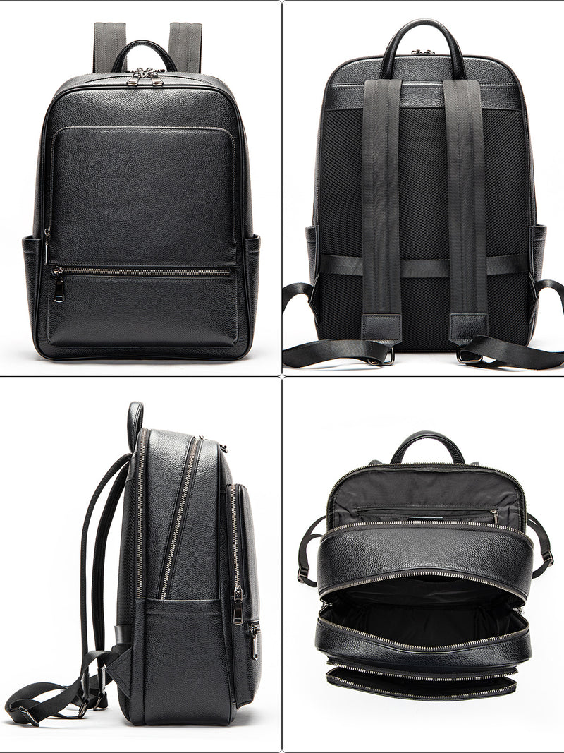 Men’s Genuine Leather Travel Backpack – Business & Casual Large Capacity Bag | Fits 15" Laptop