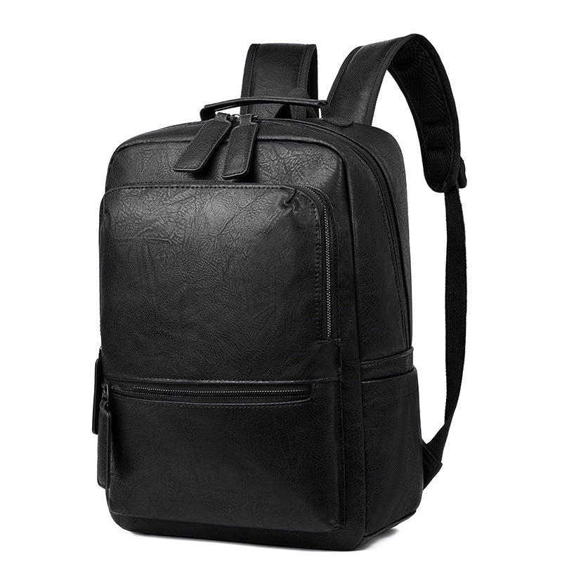 Men’s PU Leather Business Backpack – Large Capacity Laptop Bag for Work & Travel | 20–35L
