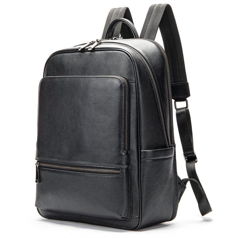 Men’s Genuine Leather Travel Backpack – Business & Casual Large Capacity Bag | Fits 15" Laptop